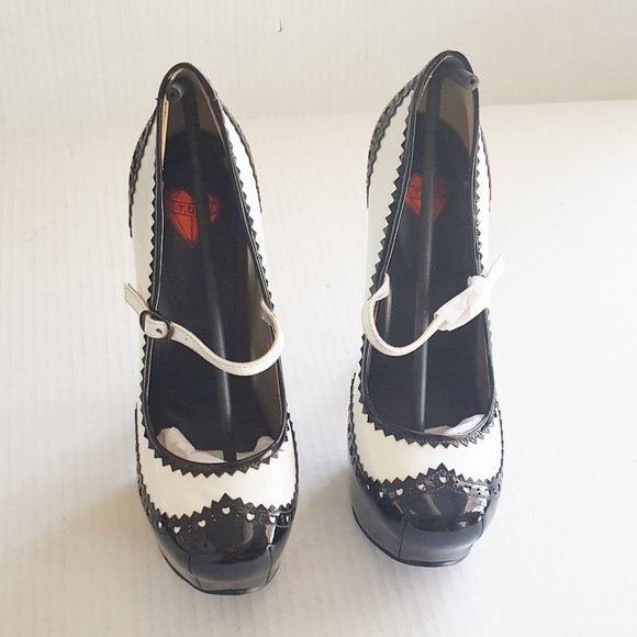T.U.K PLATFORM HEELS Sz 10 NWT Leather 6.5" *HOT* - Picture 2 of 8